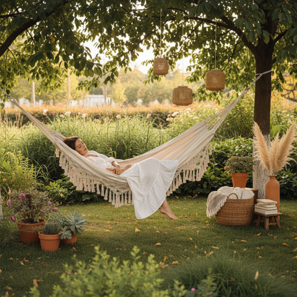 Boho hammock lifestyle photo