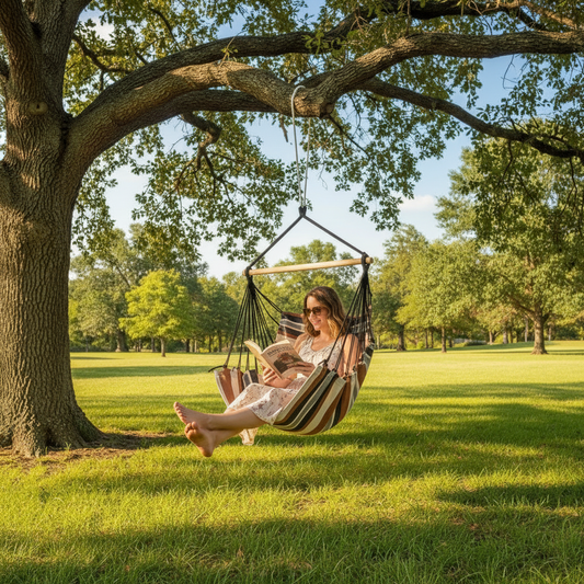 Wiszący fotel bez poduszek