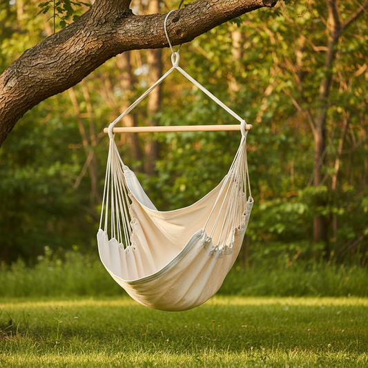 Wiszący fotel bez poduszek